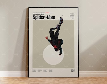 Spiderman, Into the Spider Verse, Vintage Movie Print, Movie Poster, Film Poster, TV Show Poster,Minimalist Poster, Wall Decor,Custom Poster
