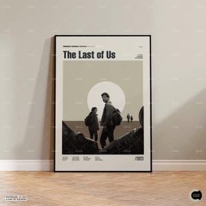 The Last of Us, pôster de filme retrô, moderno de meados do século, pôster de programa de TV retrô, arte cinematográfica minimalista, melhores filmes de todos os tempos, pôster de filme personalizado