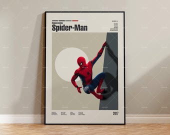 Spiderman, Homecoming, Vintage Movie Print, Movie Poster, Film Poster, TV Show Poster,Minimalist Movie Poster, Wall Decor, Custom Poster