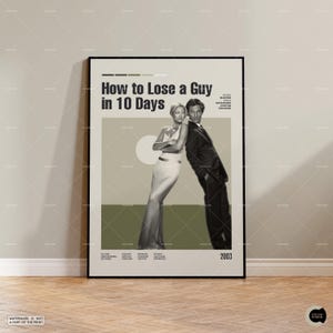 How to Lose a Guy in 10 Days, Retro Movie Poster, Midcentury Modern, Retro Tv Show Poster, Minimal Movie Art, Custom Movie Poster