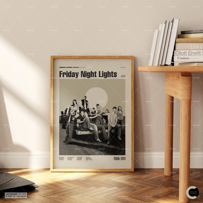 Friday Night Lights, Retro Movie Poster, Midcentury Modern, Retro Tv Show Poster, Minimal Movie Art, Best Movies, Custom Movie Poster image 4