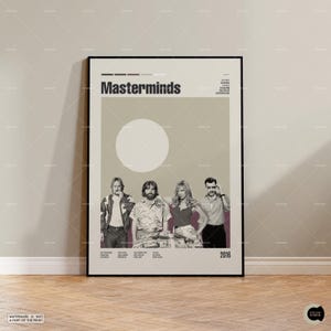 Masterminds, Jared Hess, Retro Filmplakat, Midcentury Modern, Filmposter, Retro Tv-Serienposter, Minimale Filmkunst, Individuelles Poster