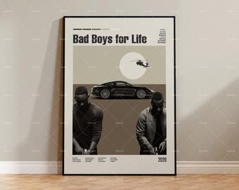 Bad Boys for Life, Will Smith, Retro Filmaffisch, Midcentury Modern, Retro TV-programaffisch, Minimalistisk Filmkonst, Anpassad Filmaffisch
