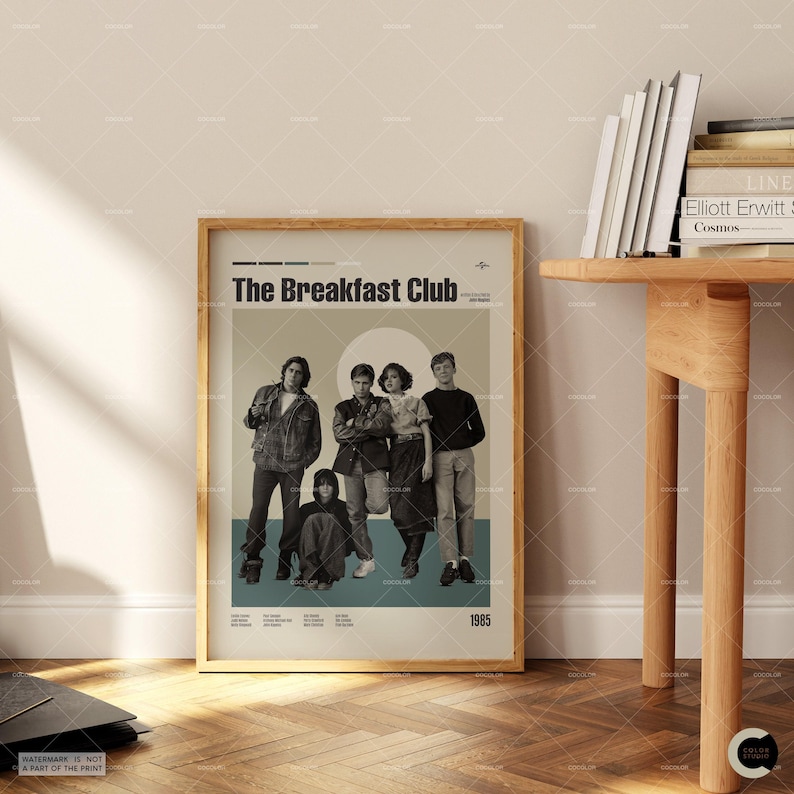 The Frühstücksclub, JohnHughes, Retro Filmplakat, Midcentury Modern, Retro Tv-Serie Poster, Minimale Filmkunst, Individuelles Filmplakat Bild 2