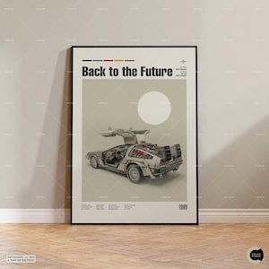 Può includere: Poster incorniciato con la DeLorean di "Ritorno al Futuro". Il poster ha uno sfondo beige con il titolo del film e l'anno 1989. L'auto è argentata con le porte aperte, in una cornice nera.