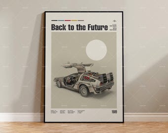 Powrót do przyszłości, Robert Zemeckis, Plakat retro vintage, Plakat retro modern, Plakat inspirowany stylem vintage, Plakat z połowy XX wieku, Plakat filmowy, Plakat na zamówienie