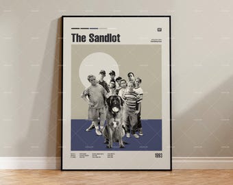 The Sandlot, póster de película retro, estilo moderno de mediados de siglo, póster de serie de televisión retro, arte cinematográfico minimalista, las mejores películas de todos los tiempos, póster de película personalizado