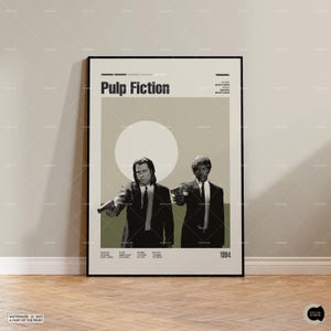 Pulp Fiction, Quentin Tarantino, John Travolta, Uma Thurman, Vintage Retro, Retro Modern, Mid Century Poster, Filmposter, Custom Poster