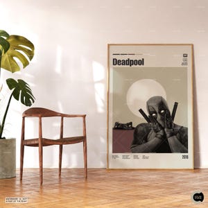 Deadpool, Ryan Reynolds, Retro Movie Poster, Midcentury Modern, Retro Tv Show Poster, Minimal Movie Art, Best Movies, Custom Movie Poster image 5