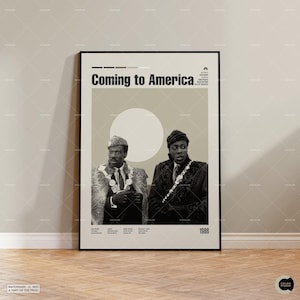 Coming to America, Eddie Murphy, Retro Movie Poster, Midcentury Modern, Retro Tv Show Poster, Minimal Movie Art, Custom Movie Poster