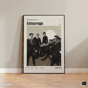 Entourage, Doug Ellin, pôster de filme retrô moderno, pôster inspirado no vintage, pôster de meados do século, pôster de filme, pôster de filme personalizado