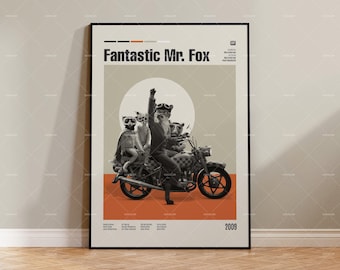 Fantastic Mr. Fox, Wes Anderson, Vintage Movie Print, Movie Poster, Film Poster, TV Show Poster, Minimalist Poster, Wall Decor,Custom Poster