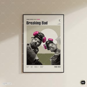 Breaking Bad, Bryan Cranston, Midcentury, Retro Modern, Vintage Inspired Poster, Midcentury Modern Poster, Movie Poster, Custom Poster image 2