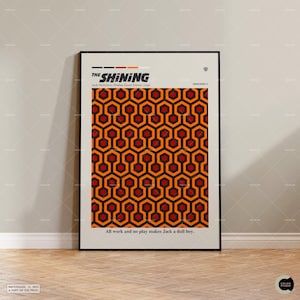 The Shining, Stanley Kubrick, Jack Nicholson, pôster de filme, pôster de filme, pôster de programa de TV, pôster de filme de meados do século, decoração de parede, pôster personalizado