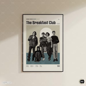 The Frühstücksclub, JohnHughes, Retro Filmplakat, Midcentury Modern, Retro Tv-Serie Poster, Minimale Filmkunst, Individuelles Filmplakat Bild 7