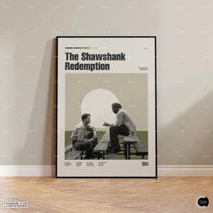 The Shawshank Redemption, Morgan Freeman, pôster de filme de meados do século, filme inspirado no vintage, pôster de filme, pôster de filme minimalista, pôster personalizado