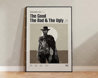 The Good The Bad The Ugly, Vintage Inspired Movie, Retro Modern, Vintage Inspired Poster, Mid Century Poster, Movie Poster, Custom Poster