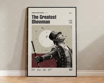 The Greatest Showman, Hugh Jackman, Retro Movie Poster, Midcentury Modern, Retro Tv Show Poster, Minimal Movie Art, Custom Movie Poster