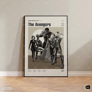 The Avengers, Retro Movie Poster, Midcentury Modern, Retro Tv Show Poster, Minimal Movie Art, Best Movies of All Time, Custom Movie Poster