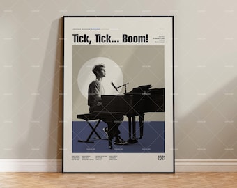 Tick Tick Boom,Lin-Manuel Miranda, Retro Modern Movie Poster, Vintage Inspired Poster, Mid Century Modern Poster, Custom Movie Poster