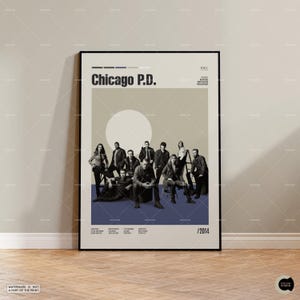 Poster retrò del film Chicago P.D., Midcentury Modern, Poster retrò di uno show televisivo, Arte cinematografica minimalista, I migliori film di tutti i tempi, Poster personalizzato del film