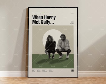 Als Harry und Sally, Billy Crystal, Meg Rayan traf, Filmplakat, Filmplakat, Fernsehsendung Plakat, Minimalistisches Filmplakat, Wanddekor, individuelles Plakat