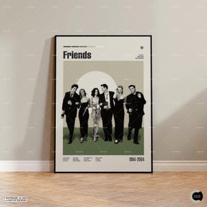 Amigos, pôster de programa de TV, pôster de filme retrô, pôster inspirado no vintage, pôster de meados do século, pôster de filme, pôster de filme minimalista, pôster personalizado