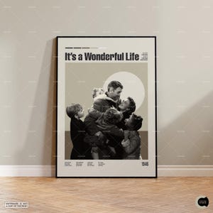A Felicidade Não Se Compra, Pôster de Filme Retro, Moderno de meados do século, Pôster de Programa de TV Retro, Arte de Filme Minimalista, Melhores Filmes, Pôster de Filme Personalizado