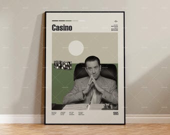 Casino, Robert De Niro, Martin Scorsese, Retro Movie Poster, Midcentury Modern, Retro Tv Show Poster, Minimal Movie Art, Custom Movie Poster