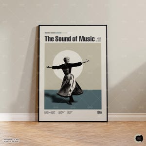 The Sound of Music, Filme inspirado em vintage, Pôster de filme retrô, Pôster inspirado em vintage, Pôster de meados do século, Pôster de filme, Pôster personalizado
