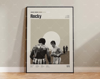 Rocky, Sylvester Stallone, Retro Movie Poster, Midcentury Modern, Retro Tv Show Poster, Minimal Movie Art, Best Movies, Custom Movie Poster