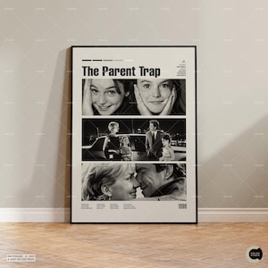 The Parent Trap, pôster de filme retrô, moderno de meados do século, pôster de programa de TV retrô, arte cinematográfica minimalista, melhores filmes de todos os tempos, pôster de filme personalizado