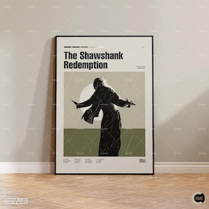 The Shawshank Redemption, Morgan Freeman, pôster de filme de meados do século, filme inspirado no vintage, pôster de filme, pôster de filme minimalista, pôster personalizado
