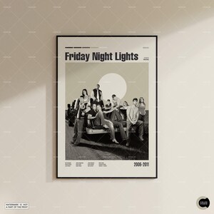 Friday Night Lights, Retro Movie Poster, Midcentury Modern, Retro Tv Show Poster, Minimal Movie Art, Best Movies, Custom Movie Poster image 2
