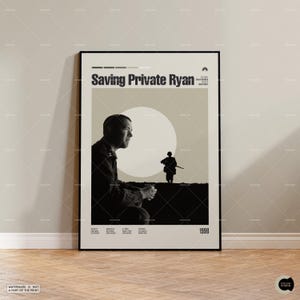 Salvate il soldato Ryan, Steven Spielberg, Poster vintage, Poster moderno retrò, Ispirato al vintage, Poster moderno di metà secolo, Poster di film personalizzato