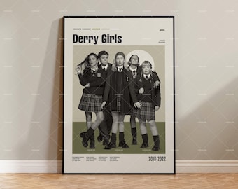 Derry Girls, Retro Movie Poster, Midcentury Modern, Retro Tv Show Poster, Minimal Movie Art, Best Movies of All Time, Custom Movie Poster