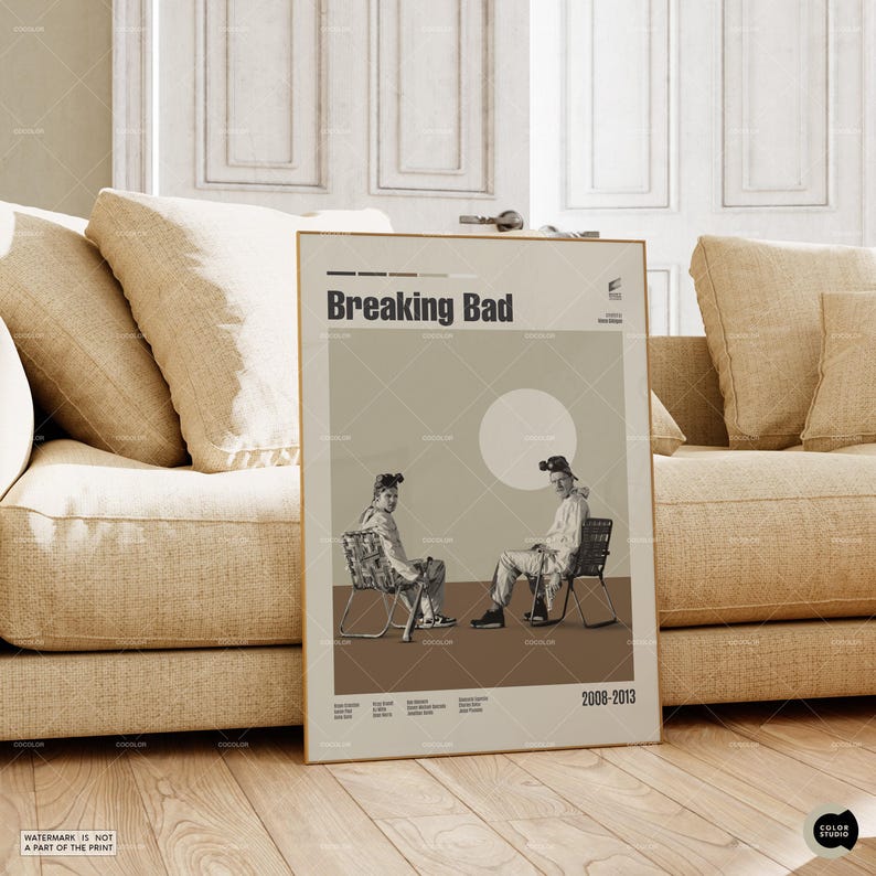 Breaking Bad, Bryan Cranston, Midcentury, Retro Modern, Vintage Inspired Poster, Midcentury Modern Poster, Movie Poster, Custom Poster image 6