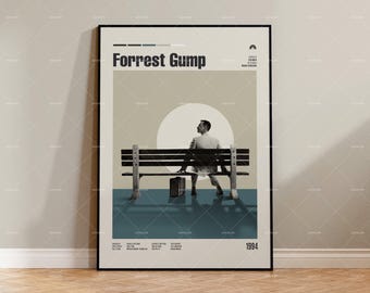 Forrest Gump, Tom Hanks, Vintage Movie Poster, Retro Modern Poster, Vintage Inspired Poster, Mid Century Modern Poster, Custom Poster
