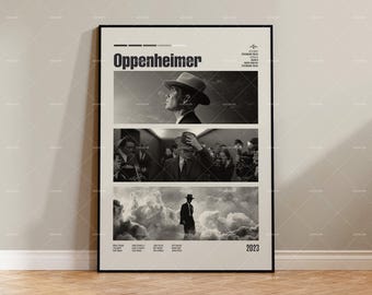 Oppenheimer, Christopher Nolan, Retro Movie Poster, Midcentury Modern, Retro Tv Show Poster, Minimal Movie Art, Custom Movie Poster