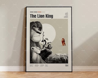 The Lion King, Retro Movie Poster, Midcentury Modern, Retro Tv Show Poster, Minimal Movie Art, Best Movies of All Time, Custom Movie Poster