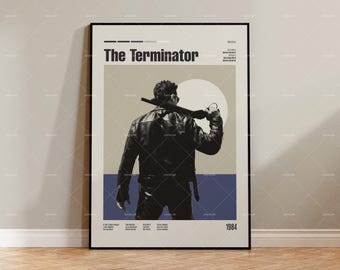 Terminator, James Cameron, Arnold Schwarzenegger, Impresión de película vintage, Póster de película, Póster de película, Póster minimalista, Póster personalizado