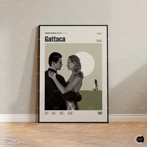 Gattaca, Retro Movie Poster, Midcentury Modern, Retro Tv Show Poster, Minimal Movie Art, Best Movies of All Time, Custom Movie Poster