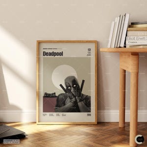 Deadpool, Ryan Reynolds, Retro Movie Poster, Midcentury Modern, Retro Tv Show Poster, Minimal Movie Art, Best Movies, Custom Movie Poster image 2