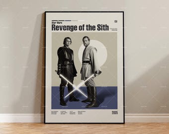 Revenge of the Sith, Midcentury Movie Poster, Retro Movie Print, Vintage Inspired Print, Film Poster, Minimalist Movie Poster, Custom Poster