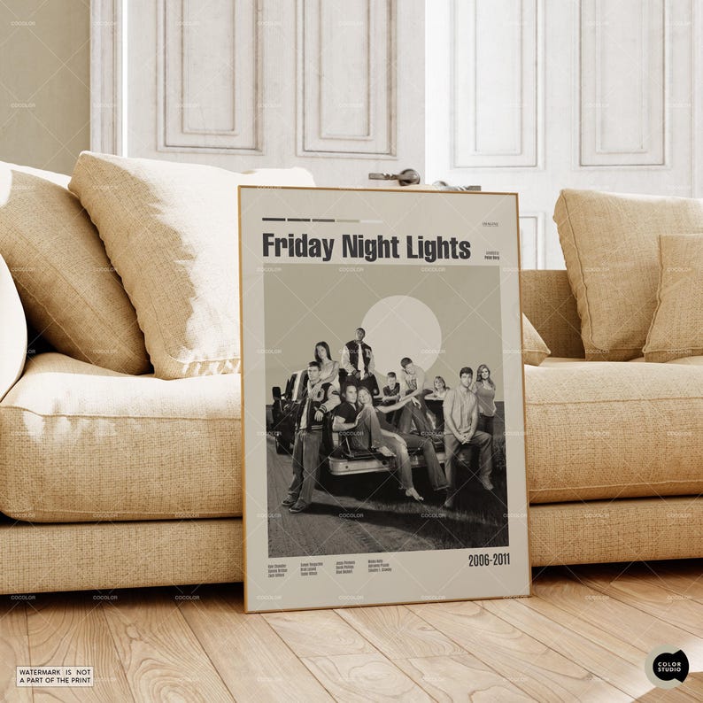 Friday Night Lights, Retro Movie Poster, Midcentury Modern, Retro Tv Show Poster, Minimal Movie Art, Best Movies, Custom Movie Poster image 7