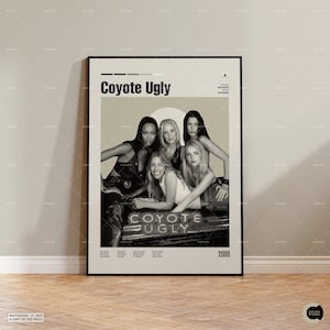 Coyote Ugly, pôster de filme retrô, moderno de meados do século, pôster de programa de TV retrô, arte de filme minimalista, melhores filmes de todos os tempos, pôster de filme personalizado