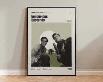 Bękarty Wojny, Plakat filmowy w stylu retro, Moderna w stylu połowy wieku, Plakat do serialu telewizyjnego w stylu retro, Minimalistyczna sztuka filmowa, Najlepsze filmy, Spersonalizowany plakat filmowy