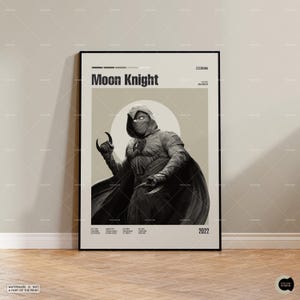 Moon Knight, Doug Moench, pôster de filme vintage, pôster retrô moderno, pôster inspirado no vintage, pôster moderno de meados do século, pôster personalizado