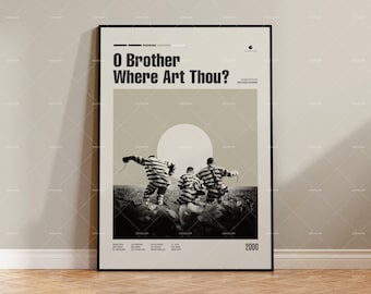 O Brother Where Art Thou, Retro Movie Poster, Midcentury Modern, Retro Tv Show Poster, Minimal Movie Art, Best Movies, Custom Movie Poster