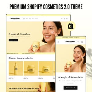 Cosmetic Website Template, Cosmetic Shopify Theme, Shopify 2.0 Theme, Cosmetics Shopify Template, Editable Website Template, Shopify Theme